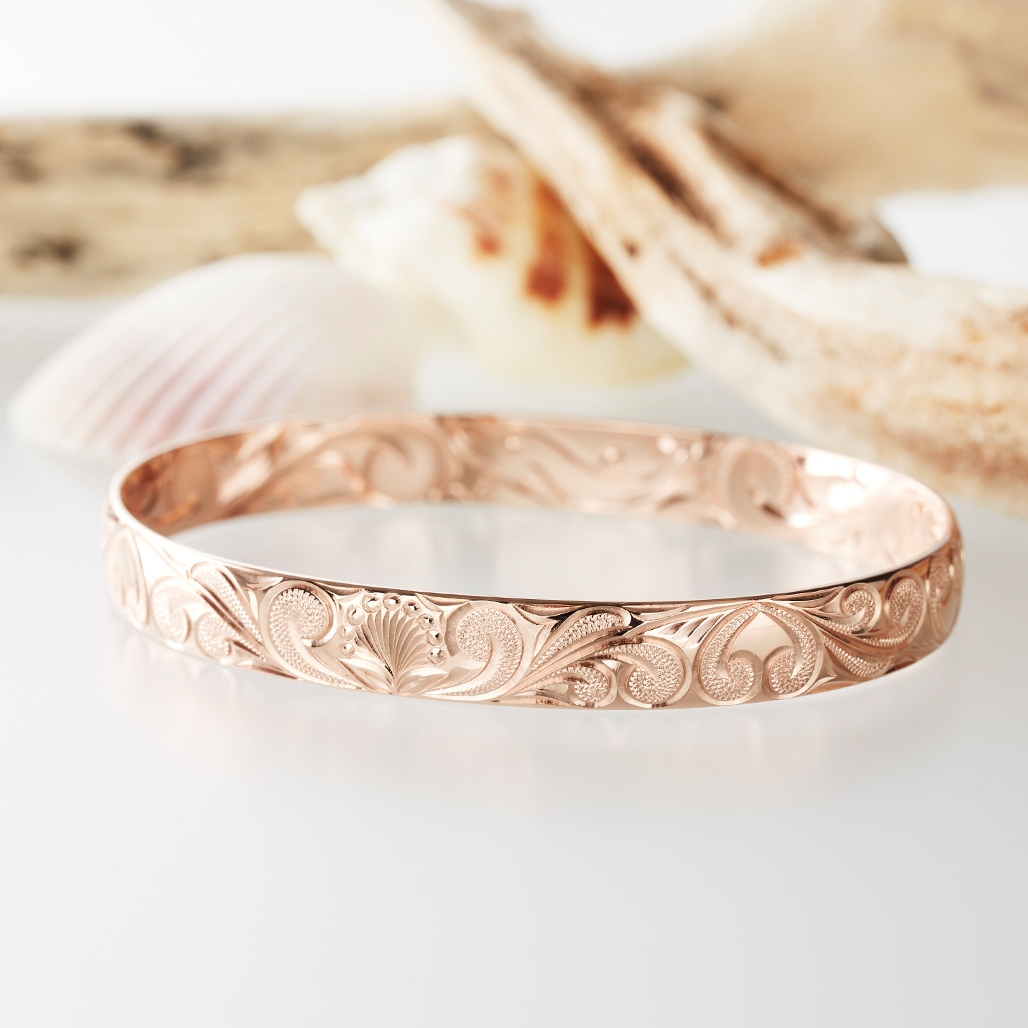 ハワイアンジュエリー ハワイアン バングル 14K 返っ PG ピンクゴールド